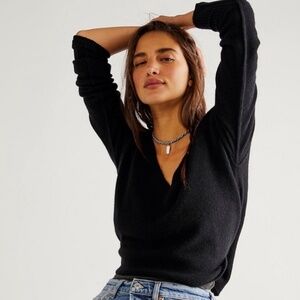 Free People | Stellar Cashmere Pullover | 100% Cashmere | Black | Small | EUC